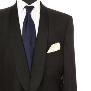 Ermenegildo Zegna Black 1 Button 15 MILMIL Designer Dinner Jacket 64 L